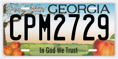 GA license plate CPM2729