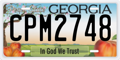 GA license plate CPM2748