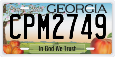 GA license plate CPM2749