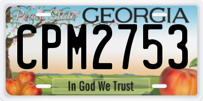 GA license plate CPM2753