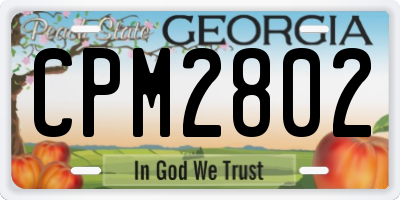 GA license plate CPM2802