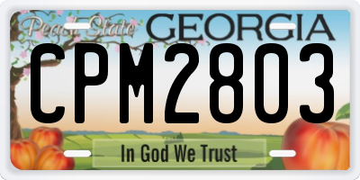 GA license plate CPM2803