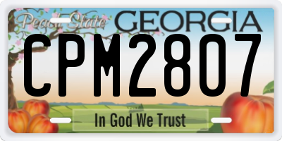 GA license plate CPM2807