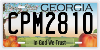 GA license plate CPM2810