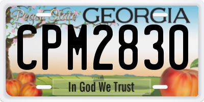 GA license plate CPM2830