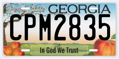 GA license plate CPM2835