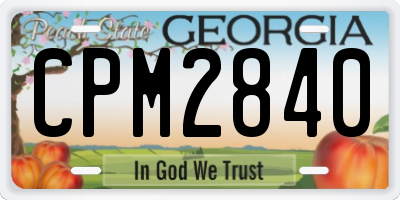GA license plate CPM2840