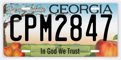 GA license plate CPM2847