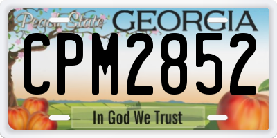 GA license plate CPM2852
