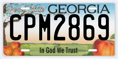GA license plate CPM2869