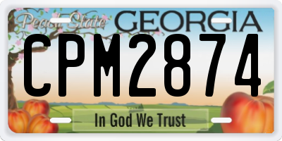 GA license plate CPM2874