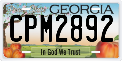 GA license plate CPM2892