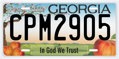 GA license plate CPM2905