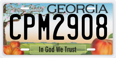 GA license plate CPM2908
