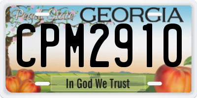 GA license plate CPM2910