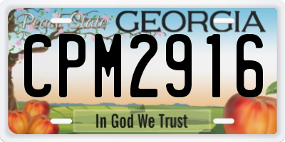 GA license plate CPM2916