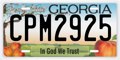 GA license plate CPM2925