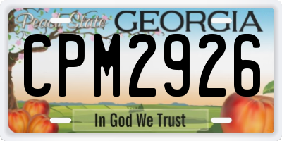GA license plate CPM2926