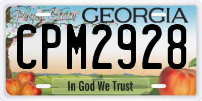 GA license plate CPM2928
