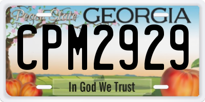 GA license plate CPM2929