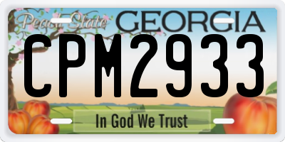 GA license plate CPM2933