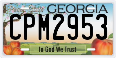GA license plate CPM2953