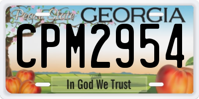 GA license plate CPM2954