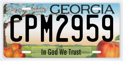 GA license plate CPM2959