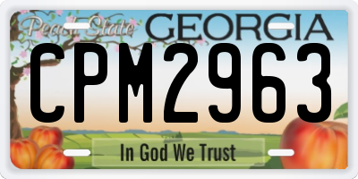 GA license plate CPM2963