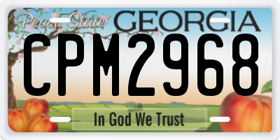 GA license plate CPM2968