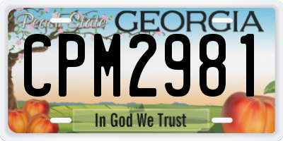 GA license plate CPM2981