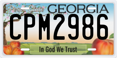 GA license plate CPM2986