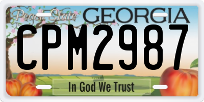 GA license plate CPM2987