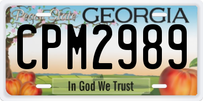 GA license plate CPM2989