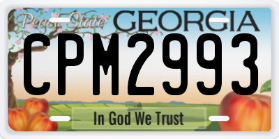 GA license plate CPM2993