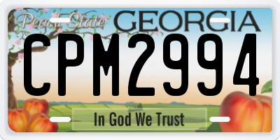 GA license plate CPM2994