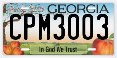 GA license plate CPM3003