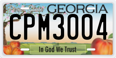 GA license plate CPM3004
