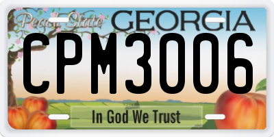 GA license plate CPM3006