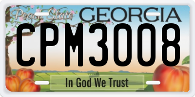 GA license plate CPM3008
