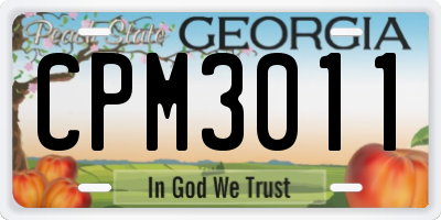 GA license plate CPM3011