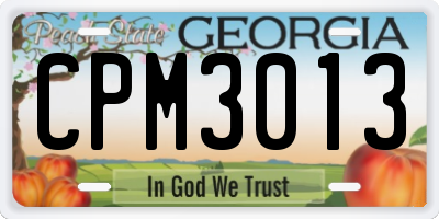GA license plate CPM3013