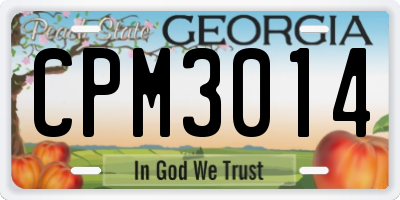 GA license plate CPM3014