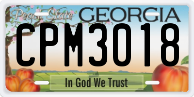 GA license plate CPM3018