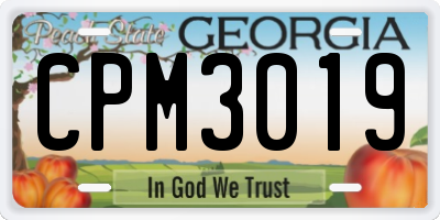 GA license plate CPM3019