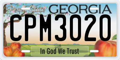 GA license plate CPM3020