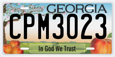 GA license plate CPM3023