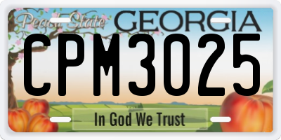GA license plate CPM3025