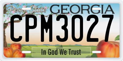 GA license plate CPM3027
