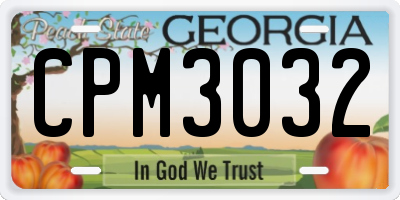 GA license plate CPM3032